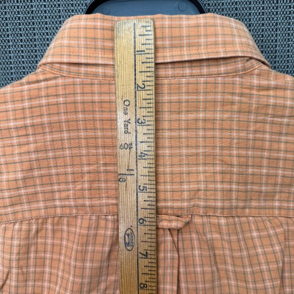 Columbia Mens Size L Orange Plaid Short Sleeve Button-Up Shirt - Picture 5 of 9